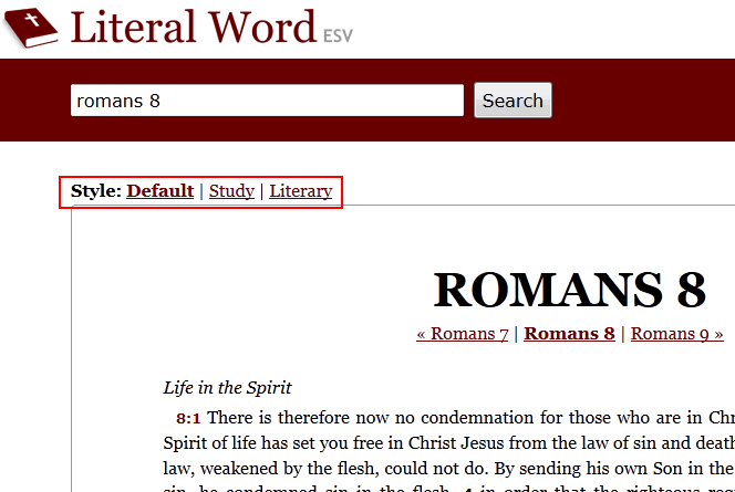 Literal Word - The ESV Online